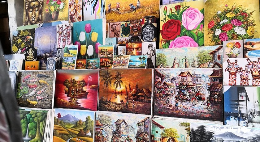 مرکز خرید بازار هنر گووانگ شهر اندونزی کشور بالی