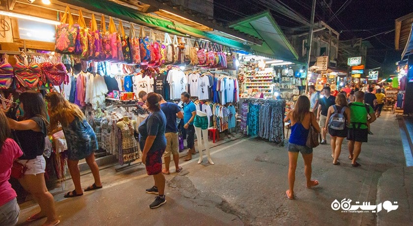 مرکز خرید مرکز خرید خیابان دهکده ماهیگیر شهر تایلند کشور کو سامویی