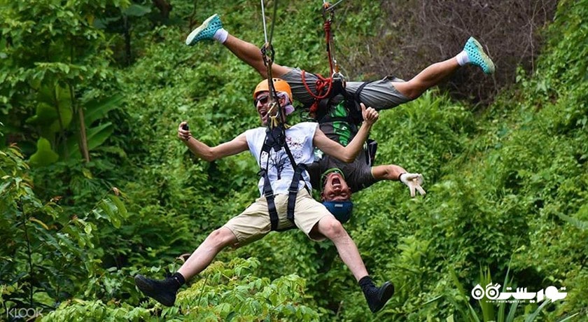سرگرمی زیپ لاین در کوسامویی شهر تایلند کشور کو سامویی