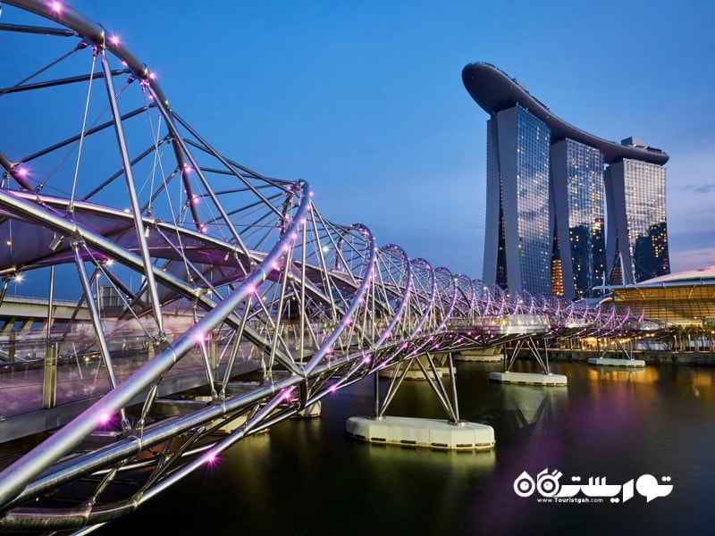 4.پل پیچی سنگاپور (Helix Bridge, Singapore)