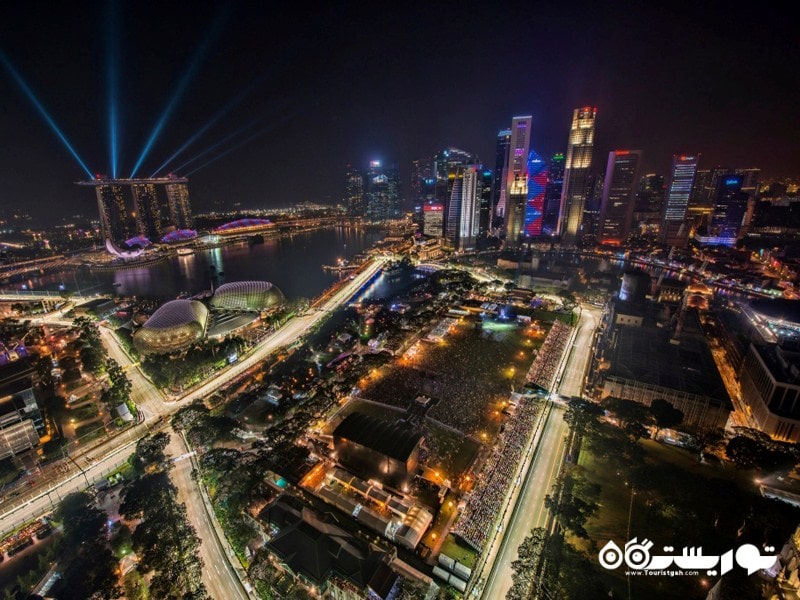 نمایی زیبا از شبهای شهر سنگاپور 